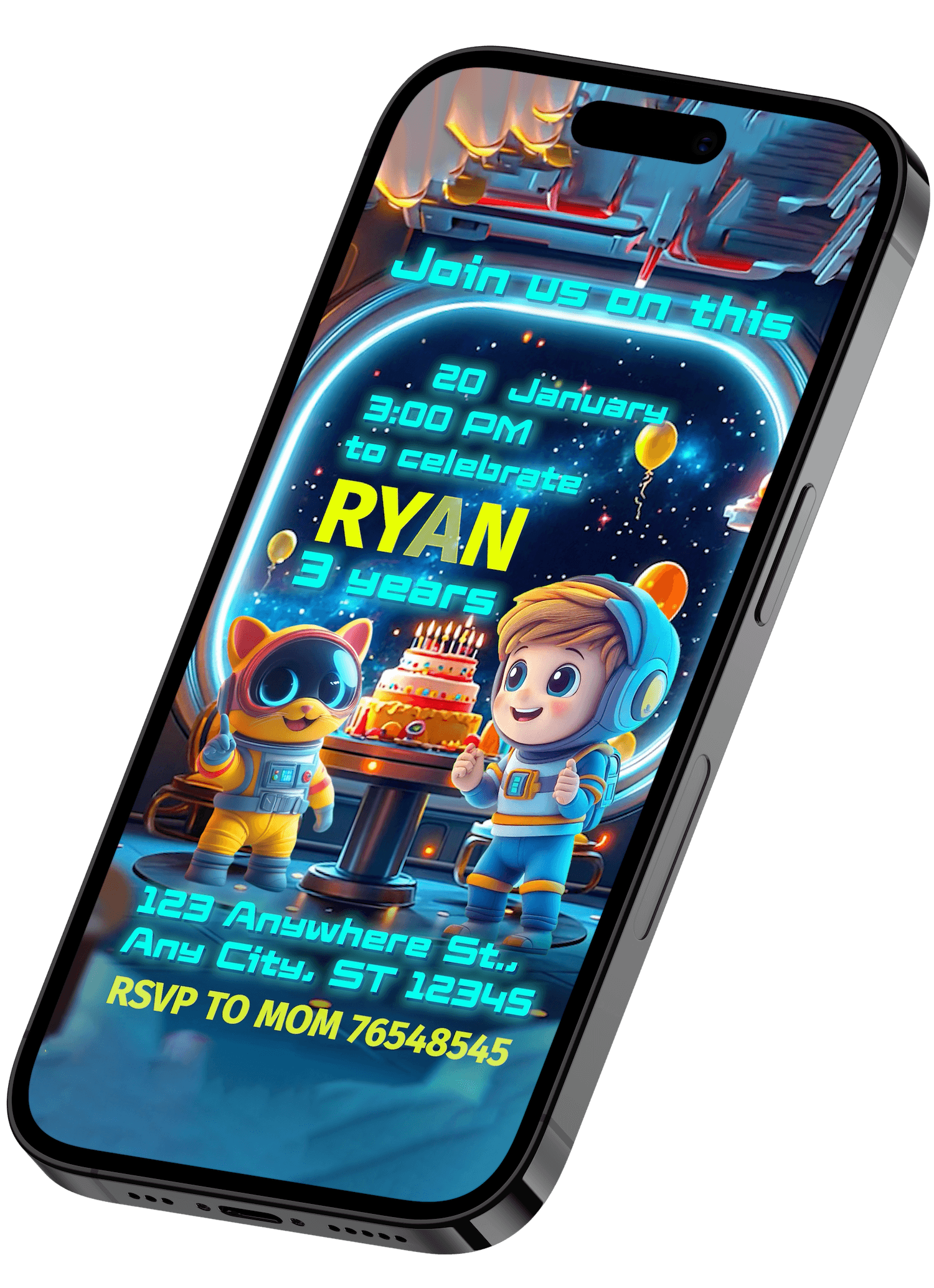 Astronaut Birthday Invite